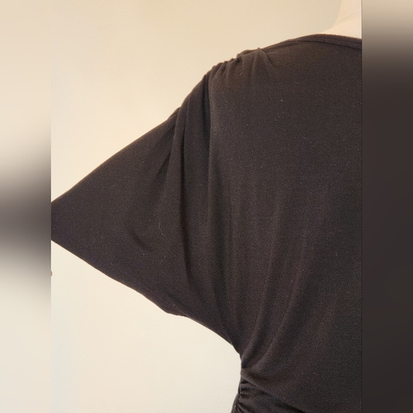 || SUNDRY || black midi dress, knit, casual, dolman sleeves, size 2 - Picture 10 of 11